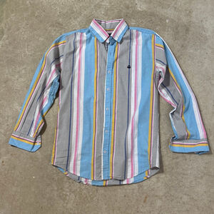 Brooks Brothers Button Down Shirt Men’s Large Striped Gray Blue Pink White